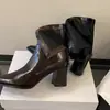 Botines de Punta Aguda para Mujer, Nuevos Botines de Otoño e Invierno 2026 para Mujer, Botines de Tacón Alto, Botines Estrechos de Diseño de Nicho, Botines de Tacón Grueso