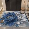 Nuevo Felpudo 3D Floral Estilo Chino para Puerta Principal, Felpudo de Terciopelo de Cristal para Vestíbulo, Pasillo y Entrada Principal, Felpudo para Quitar Suciedad y Polvo al Cambiarse los Zapatos
