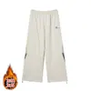 Calça Esportiva Casual Unissex Tendência de Perna Reta Grossa com Forro de Lã para Outono e Inverno, Quente, Solta, Confortável, Versátil para Uso Diário