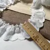 Tecido de Algodão Plissado Off-White com Renda Bordada de 4,5 cm de Largura para Cortinas, Sofá, Decoração de Casa e Materiais de Vestuário