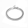 Pulsera Ancha Plana de Acero de Titanio Audaz Estilo Punk Minimalista Europeo y Americano para Hombres, Joyería Versátil de Moda Única y Sencilla
