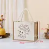 Bolsa de Patchwork de Lona, Bolsa de Yute para Niños Personalizada de Graffiti DIY, Bolsa de Regalo sin Estampar, Bolsa de Lona