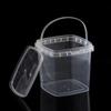 Fábrica direta transparente portátil quadrado balde de plástico balde de armazenamento balde de alimentos leite chá água-viva marinado takeaway embalagem balde