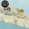 Tachinhas de Osso da Orelha F136 de Titânio 16g com Cinco Pedras de Zircônia Marquise, Piercings de Lábio, Piercings de Cartilagem, Piercings de Cóclea, Fabricante em Estoque, Vendido Individualmente