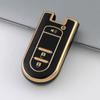 Adecuado para Malasia Beilu Luda PERODUA baoteng Toyota Dafa borde dorado funda para llave de coche TPU goma suave