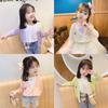 Nuevo Cárdigan de Punto para Niñas Verano 2025 Moda Bebé Dibujos Animados Protector Solar de Seda de Hielo para Niños Chaqueta Chal