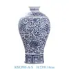 Vaso de Porcelana Azul e Branca de Jingdezhen com Flores de Lótus e Galhos Entrelaçados, Vaso Cerâmico de Parede Fina com Cor Vermelha Sob Esmalte, Ornamento de Artesanato para Decoração de Casa e Escritório