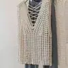 Estilo Nuevo de Verano, Diseño Francés de Ganchillo Hueco, Chaleco sin Mangas Juvenil y Elegante