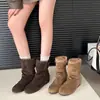 Botas Acordonadas Melanoides Botines Plisados para Mujer 2026 Otoño Nuevo Estilo Estilo Callejero Aumentadoras de Altura con Cordones Elegantes Botas Adelgazantes