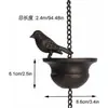 Cadena de lluvia bajante desagüe patio estilo chino hierro forjado decoración jardín exterior villa aleros guía de goteo cadena de lluvia campanilla de viento