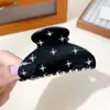 Presilha de garra céu estrelado, presilha de tubarão de tamanho médio de alta qualidade, presilha de cabelo semi-solta, presilha de cabelo elegante, presilha de garra com detalhes de diamante estrelado