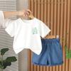 Verano 2025 para Bebé Nuevo Estilo de Verano Camiseta de Cuello Redondo para Niño Ropa de Verano de Estilo Occidental para Niños de Un Año