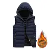 Chaleco de forro polar talla extra para pareja, moda transfronteriza, chaleco cálido a prueba de viento acanalado para pareja, chaleco con capucha de moda