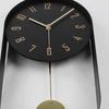 Reloj de Péndulo Ovalado Moderno y de Moda, Reloj de Metal Sencillo, Reloj de Pared para Sala de Estar, Reloj Electrónico, Reloj de Balanceo de Lujo para el Hogar