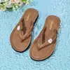 Novo modelo de comércio exterior 2026 sandálias de algodão de dedo flat para praia calçados casuais para mulheres chinelos de boca de peixe de verão