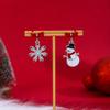 Brincos Assimétricos Criativos de Desenho Animado Papai Noel Rena Sino Prateados com Sentido Avançado Brincos Divertidos de Natal