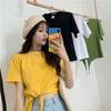 Camiseta de Manga Corta Estilo Hyun Ya para Mujer, Dulce, Verano, Nueva, Holgada, Adelgazante, Estilo Coreano, Estudiante, Top Spice Girl, Versátil, Ajustada