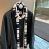 Cachecol Longo de Lã Fina com Corda Dupla de Cor Sólida para Mulheres Design de Nicho Estilo Coreano Atmosfera Fashionável Cachecol Baguete Tricotado