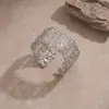 Estilo Retro Patrón Calado Pulsera Ancha Pulsera de Moda Lujo Accesible Gama Alta Transfronterizo Europeo y Americano Elegante Exagerado Joyería de Mano