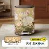 Lixeira Homucheng de Aço Inoxidável e Couro Alto Valor de Cor Flores Antigas Doméstica Balde Vintage Francês com Tampa para Cabelo