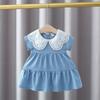 Traje de falda vaquera para niñas de 0 a 3 años Verano Ligero Vestido para bebé niña 6-8 Meses Falda de bebé a la moda