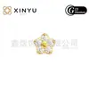 Brincos de Tarraxa Pequena Flor em Liga de Titânio F136 Microincrustados com Zircônia Mini Requintados para Cartilagem da Orelha Conch Piercing G23 com Rosca Interna