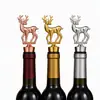 Tapón de Vino Tinto para Alce Aleación de Zinc Tapón de Botella de Vino Navideño Sello de Silicona Conservación del Vino Recuerdo Navideño Personalizable