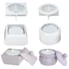 Molde de Silicona para Frasco de Almacenamiento Redondo Cuadrado con Forma de Diamante Maceta DIY para Flores Maceta para Velas Yeso Resina Pegamento Molienda
