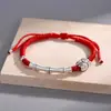 Éxito en el Examen Vintage Admisión al Examen Regalo de Año Nuevo Pulsera de Plata Pura 999 para Hombres y Mujeres Pulsera de Nudo de Bambú Pareja