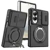 Adecuado para Samsung Z Fold 8 Ultra, con una textura similar a la piel, soporte magnético para coche y funda protectora a prueba de caídas para el FOLD 7