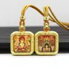 Colar Pequeno Quadrado Tridimensional Mini de Estilo Tibetano de Dupla Face Thangka Vajra Samantabhadra Santo Padroeiro doze Signos do Zodíaco Fornecimento Direto de Fábrica