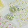 Adesivos de Arte para Unhas Camélia Rosa Primavera Verão 5D Em relevo Tridimensional Flores Amarelas Pequenas Frescas Decalques de Decoração para Unhas DIY