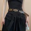 Cadena de Cintura con Hebilla de Mariposa y Remaches de Cuero Europeo y Americano Moda Chica Dulce Fresca Picante Temperamento Personalidad Cadena de Cintura Diseño de Nicho Accesorio de Cintura