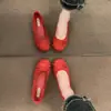 Bailarinas retro francesas con lazo para mujer, nuevo estilo primavera/verano 2026, zapatos planos de corte bajo para combinar con faldas, zapatos de abuela.