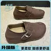 Zapatos de mujer tipo Birkenstock, con plataforma gruesa, que aumentan la altura, completamente cerrados, colección otoño 2026, mocasines slip-on de gamuza