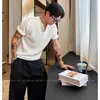 Camiseta de Punto de Manga Corta para Hombre, Cuello Henley, Corte Ajustado, Color Sólido, Estilo Old Money, Seda de Hielo, Verano, Venta al por Mayor de Fábrica Transfronteriza