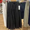 Saia Plissada Casual Feminina 2026 Outono Simples Cintura Elástica Saia Casual com Bolsos Saia de Fada 487995