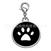 Etiqueta de metal de acero inoxidable para mascotas, colgante redondo con huella de pata anti-pérdida, placa de identificación para perro y gato