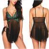 Suministro transfronterizo Comercio exterior europeo y americano lencería sexy sexy sling camisón transparente de malla para mujer traje sexy al por mayor