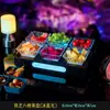 Suporte de Fruteira Brilhante para Bar LED Criativo Aço Inoxidável KTV Camada Dupla Multi-Camada Bandeja de Frutas e Lanches da Moda