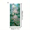 Película de Vidrio Esmerilado Electrostática Floral Transfronteriza Pegatinas de Ventana Pintadas de Rosa y Lirio Película de Vidrio Vegetal Transmisora de Luz
