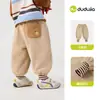Dududu Home Pantalones de Bebé Forrados de Polar Otoño Nuevo Estilo Ropa Infantil para Niños Ropa de Otoño para Niñas Pantalones Largos Cálidos de Polar Coral para Niños