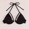 Em estoque biquíni europeu e americano Amazon cor sólida com suporte de aço maiô de praia cor sólida Huludao maiô top feminino