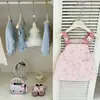 Conjunto de Verão para Meninas 2026 Novo Estilo Verão Saia com Suspensório de Desenho Animado Estilo Coreano Elegante Manga Curta Conjunto de Duas Peças para Bebê