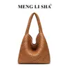 Bolsa de Cubo de Agua Portátil de Gran Capacidad Más Vendida Transfronteriza Bolso de Hombro Único Retro Europeo y Americano Bolso Tote Tejido de Moda para Madre e Hijo