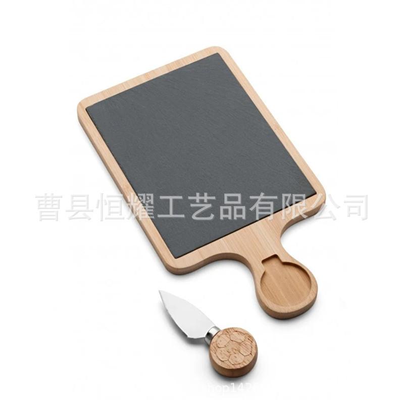 竹制奶酪板套装 家用芝士板 双面可用砧板零食托盘菜板BSCI