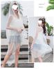 Bufanda de Seda Blanca para Mujer, Bufanda de Gasa Fina para Protección Solar de Verano, Bufanda Larga Versátil para Primavera y Otoño, para Bailar y Tomar Fotos, Chal de Doble Propósito