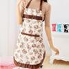 Delantal de encaje rosa de una sola capa para primavera y verano, para cocina, hogar y oficina, bonito estilo coreano, estilo halter, moda para restaurante, cintura para mujer