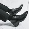 Botas Martin para Hombre de Moda de Cuero de Caña Alta Zapatos de Cuero Punta Afilada Estilo Británico Botines Cortos de Primavera Botas Chelsea de Estilista Transfronterizas