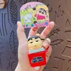 Botão Original Desenho Animado Shin-Chan Som de Peixe de Madeira Chaveiro Pingente de Bolsa Chaveiro de Carro Pequeno Presente Venda por Atacado
